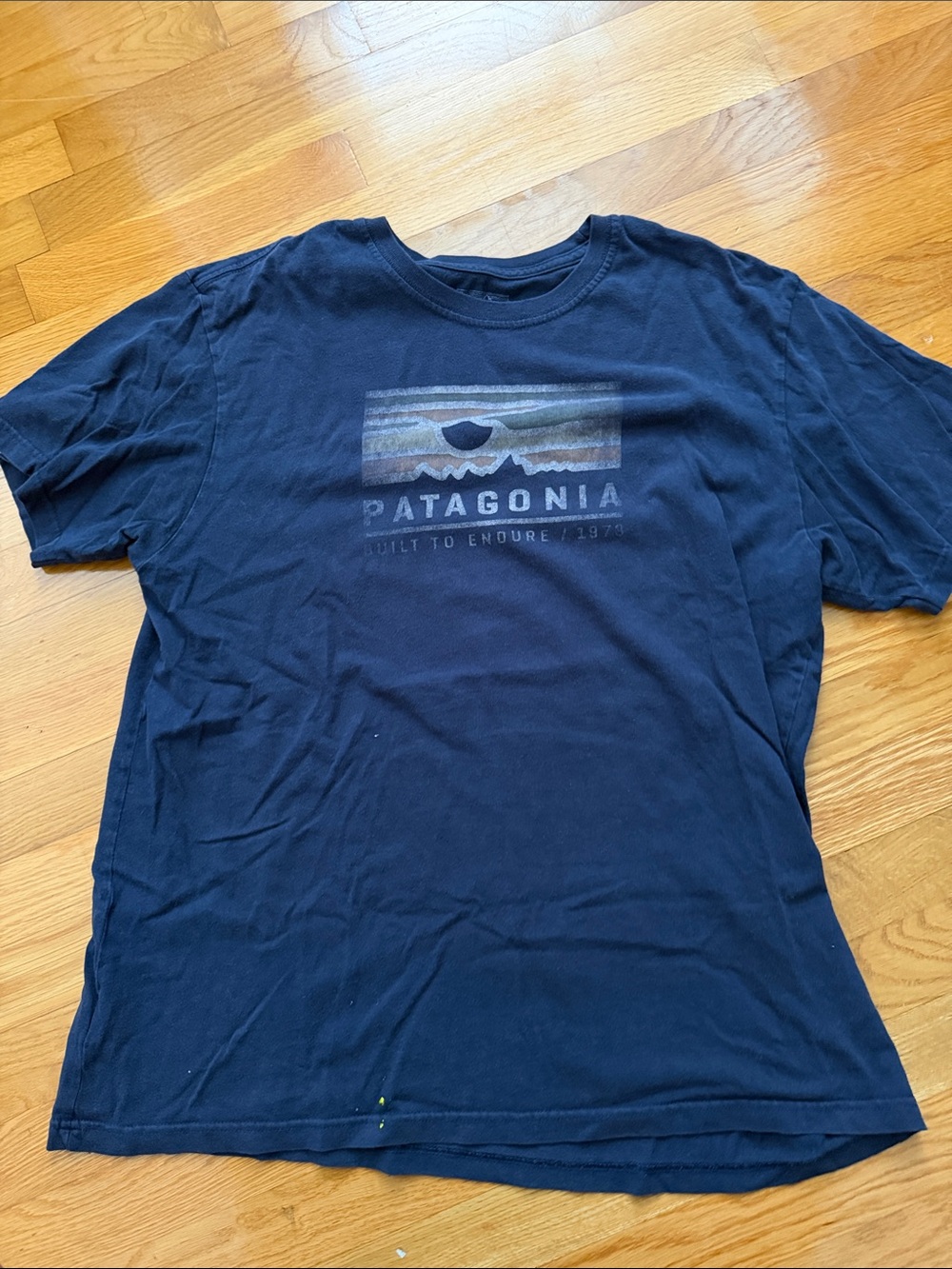 Vintage Patagonia Men's Navy Logo Graphic Tee